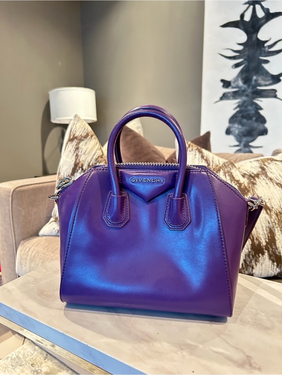 Givenchy Handbags - Givenchy Shiny Violet Leather Satchel